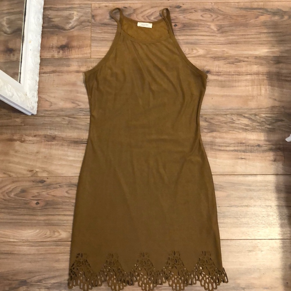 Faux suede dress